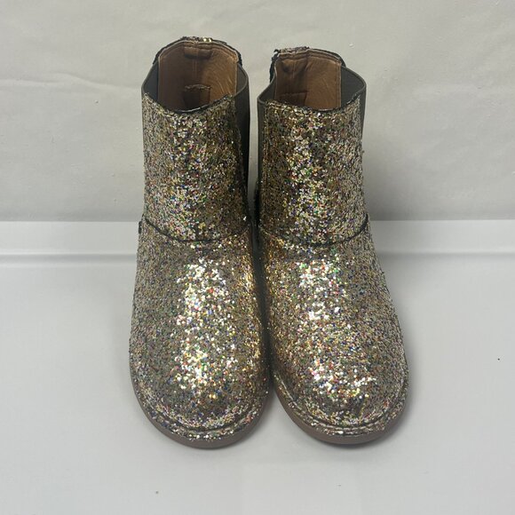 Jcrew Crewcuts Girls Chelsea Silver Glitter Boots - Picture 5 of 7